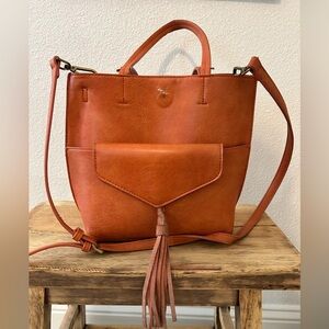 Anthropologie Leather Tote and Crossbody Set